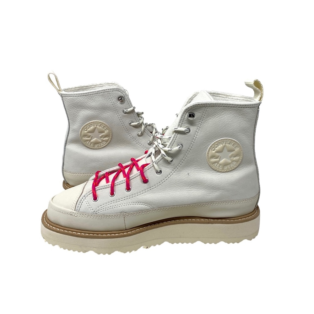 Converse Chuck Taylor Crafted Boot High Top Leather Ivory Women Sneakers 173212C - Picture 8 of 10